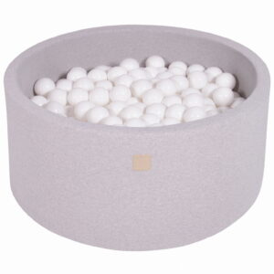 Piscina di palline rotonda 90x40 cm - Grigio Chiaro (300 palline)